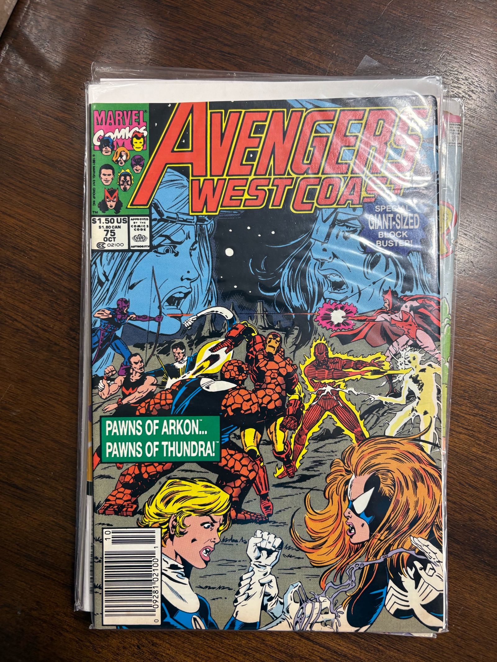 lot 149A image: Avengers West Coast Giant-Sized Block Buster Issue #75 Marvel Comics