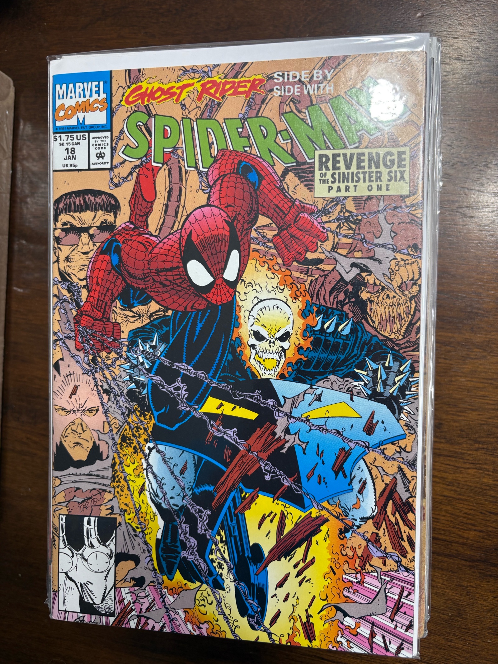 lot 164A image: Spider-Man Side by Side with Ghost Rider Revenge of the Sinister Six Marvel Comics Issue #18