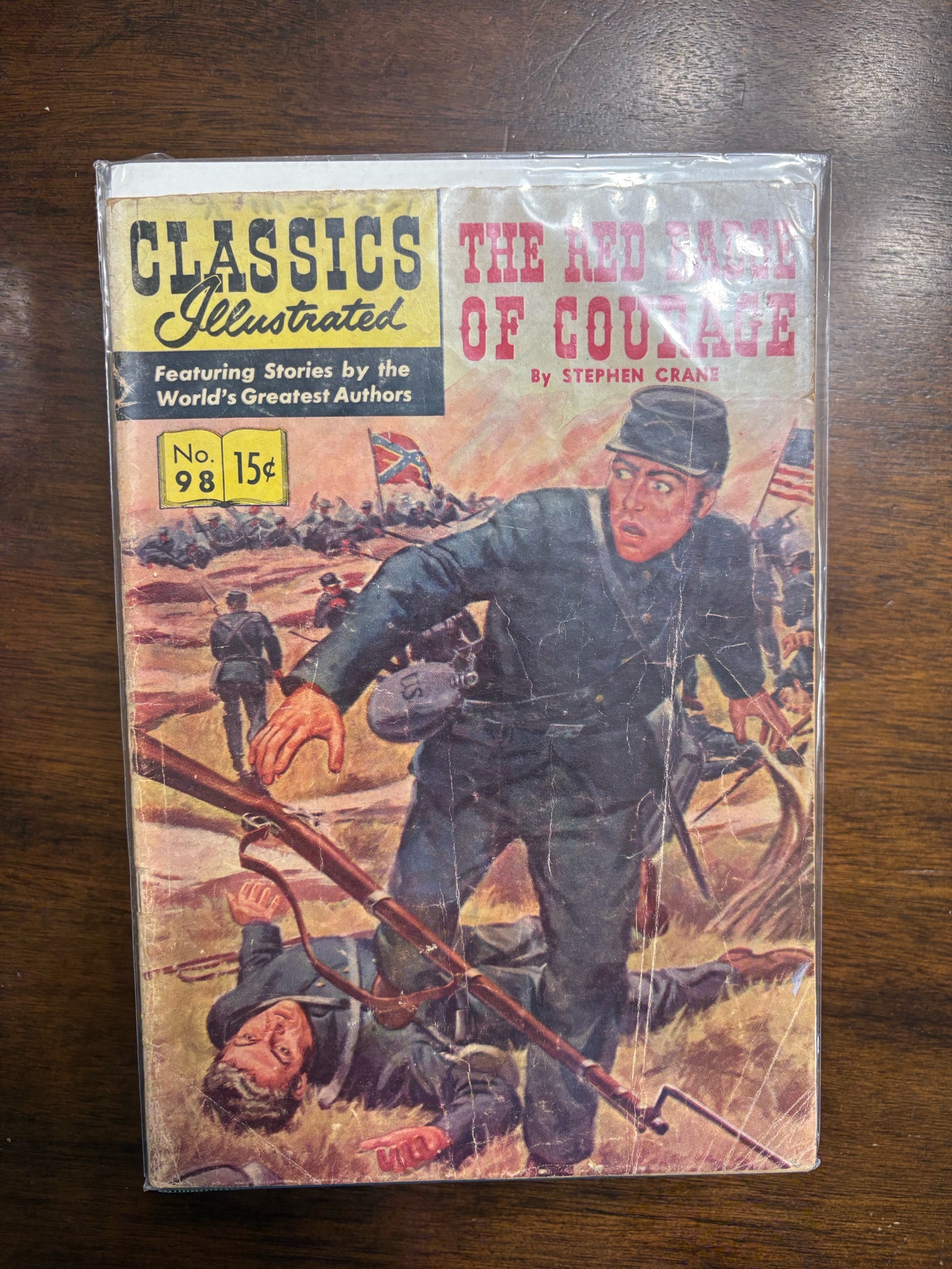 lot 168A image: The Red Badge of Courage Vintage Comic Book Classics Illustrated Issue #98