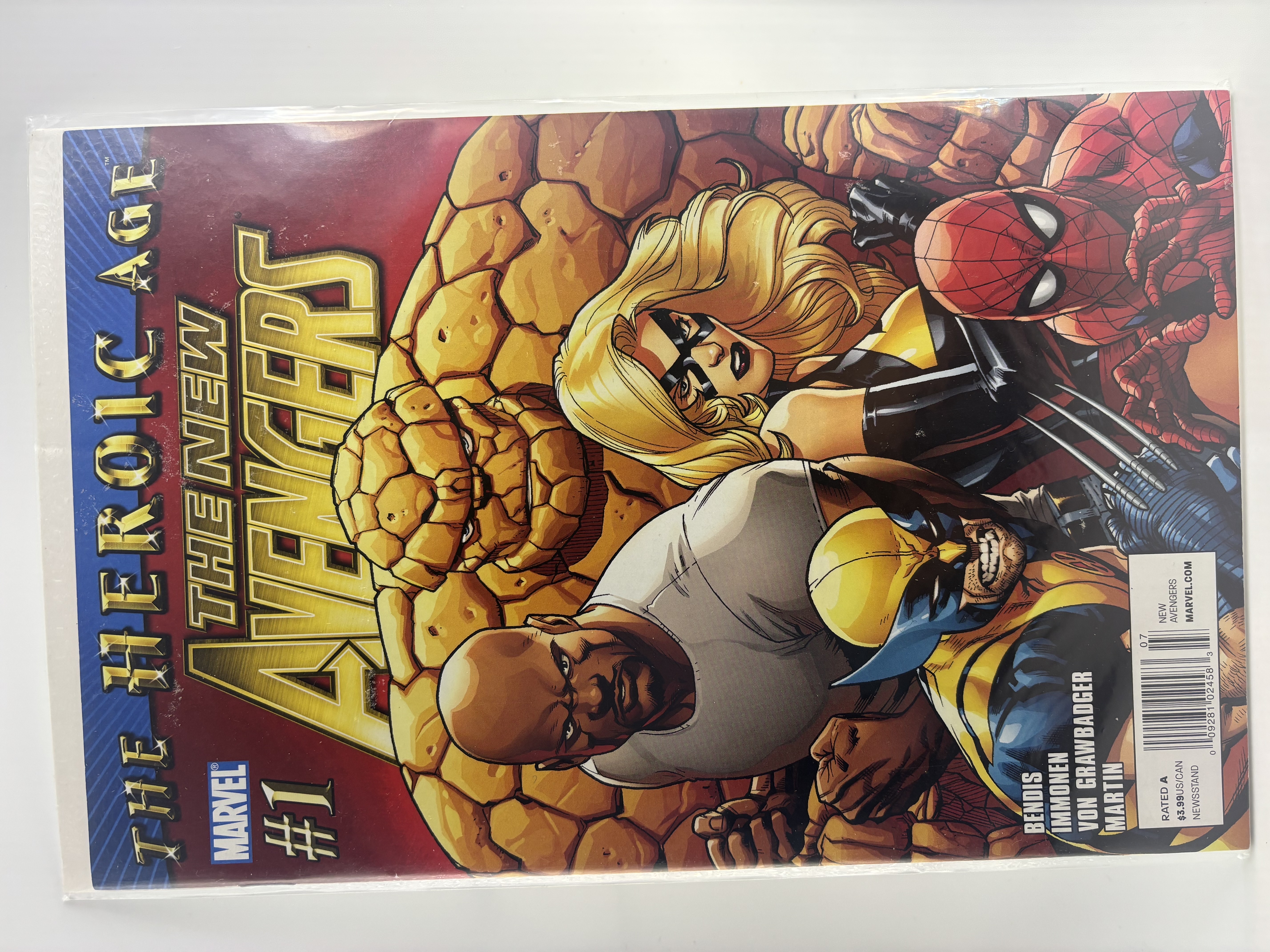 lot 190 image: The Heroic Age The New Avengers First Issue #1 Marvel, Spider-Man, Wolverine, Thing, Luke Cage