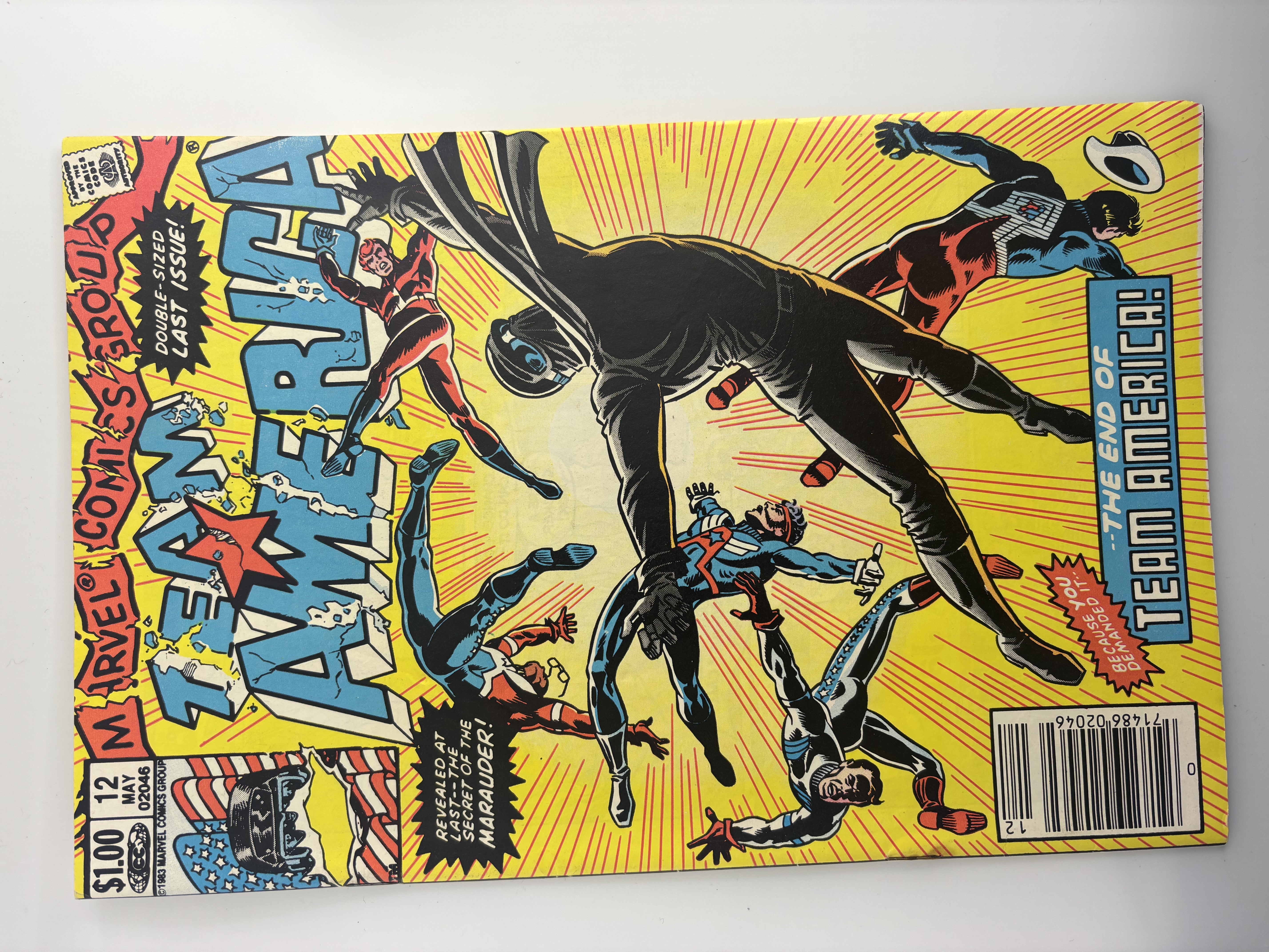 lot 215 image: Marvel Team America #12 Double Sized Last Issue Marvel