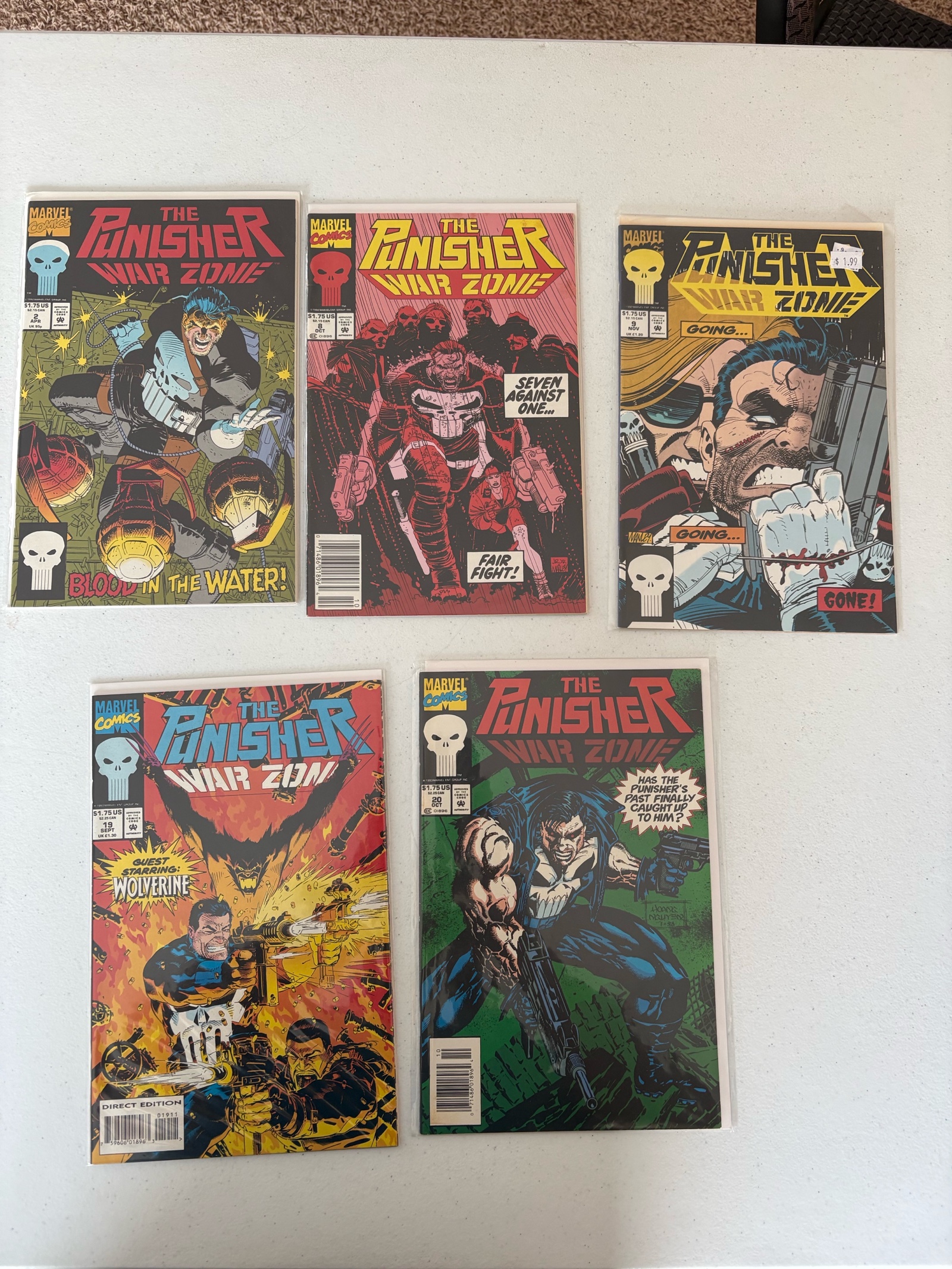 lot 225A image: The Punisher War Zone Marvel Comics Lot 5 Comics