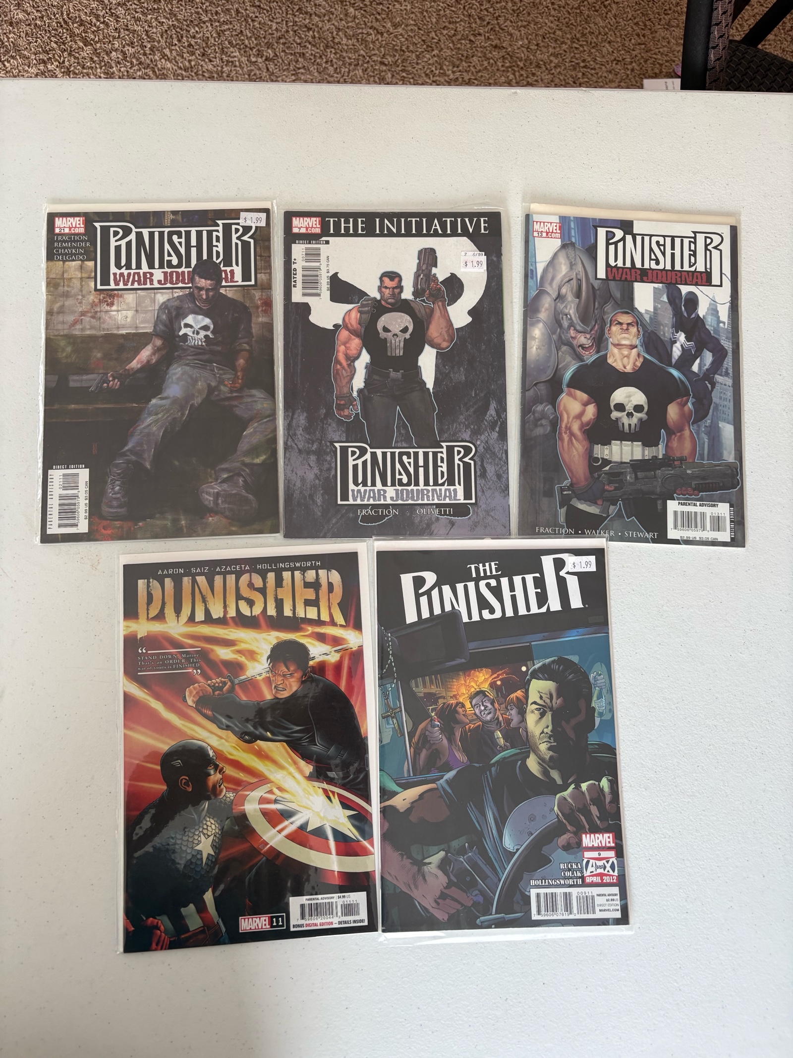 lot 228 image: The Punisher Marvel Comics Lot 5 Comics