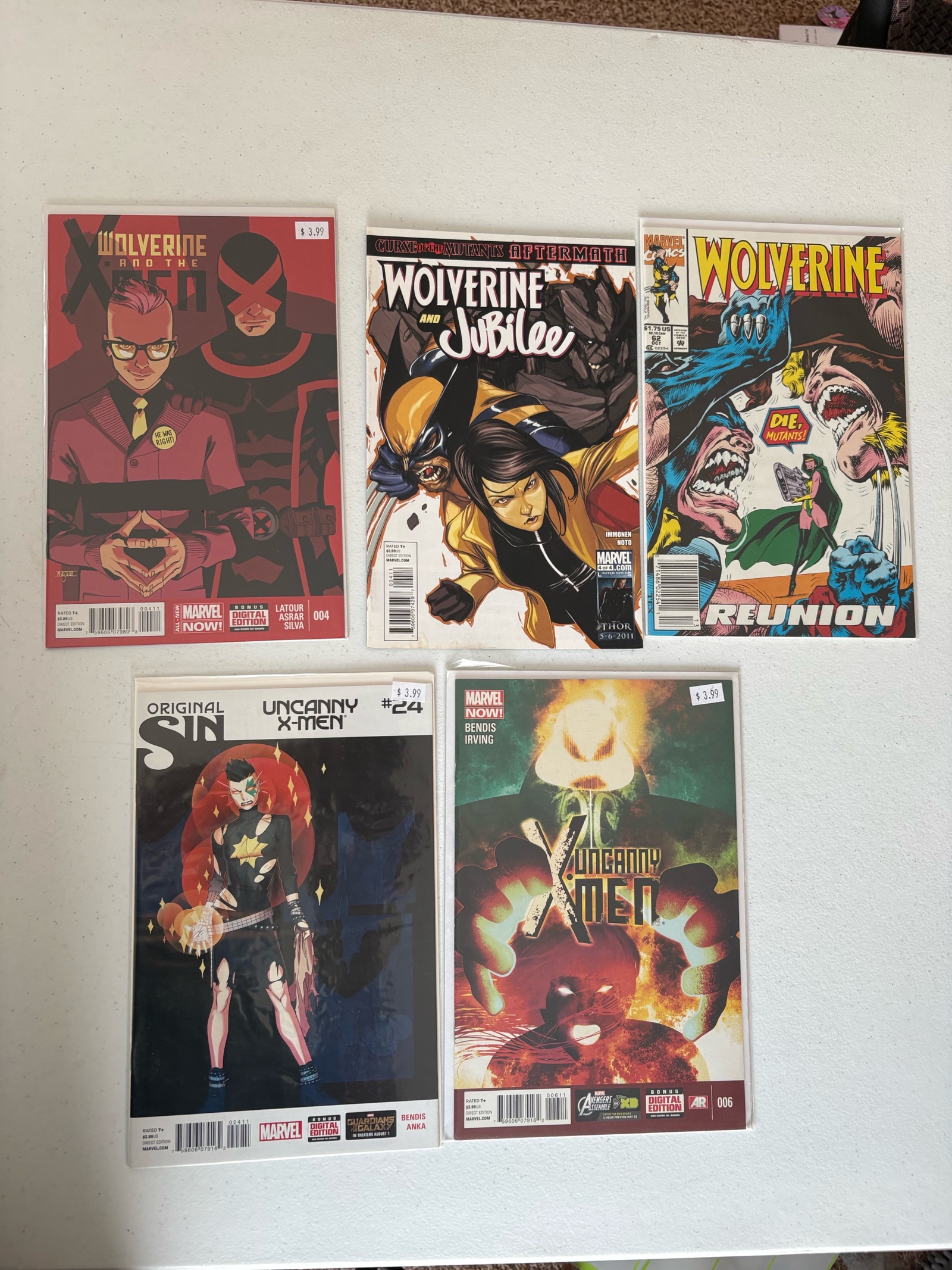 lot 231 image: X-Men Comic Book Lot 5 Comics Marvel