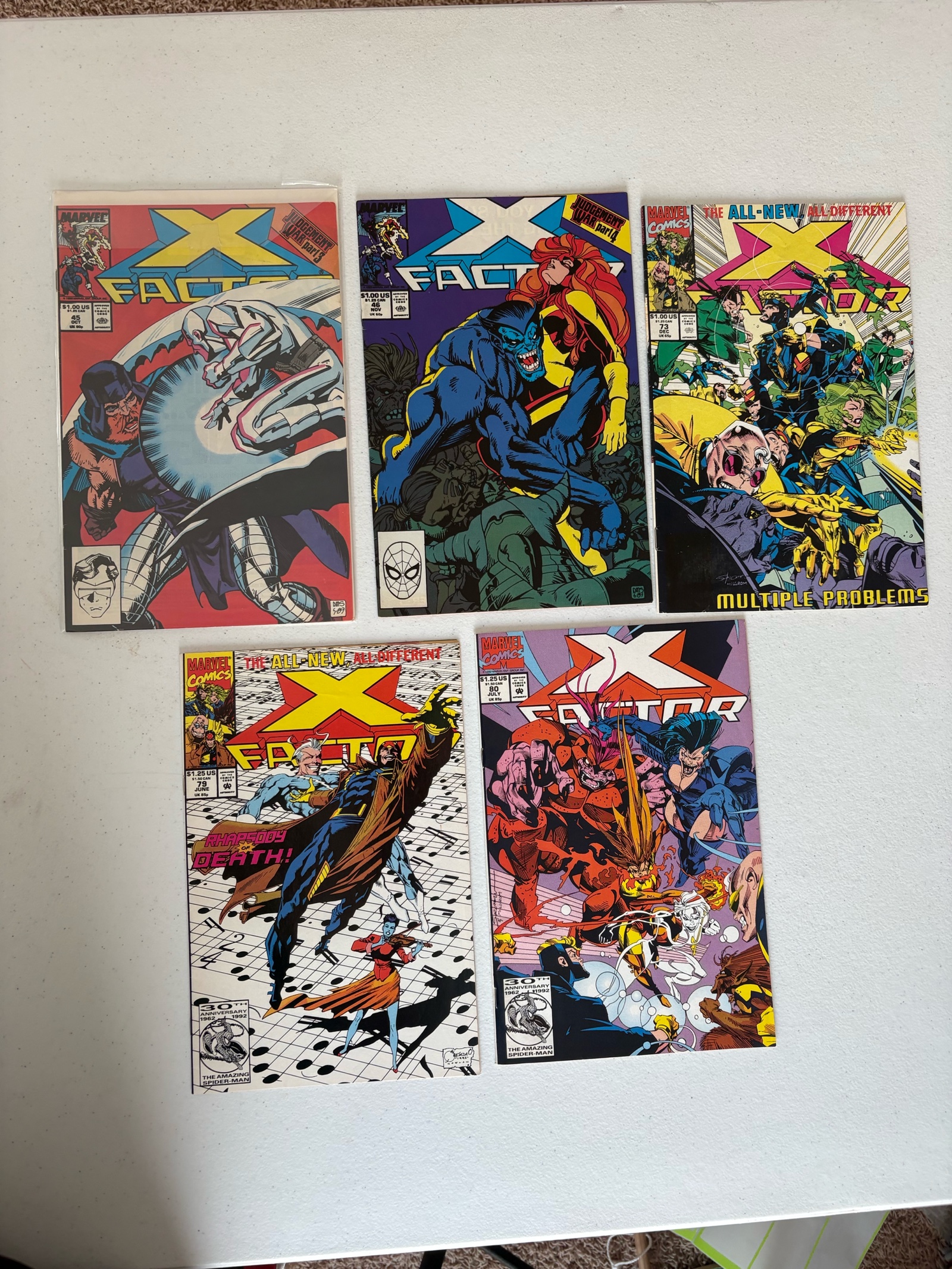 lot 232 image: X-Factor Comic Book Lot 5 Comics Marvel Spinoff of X-Men