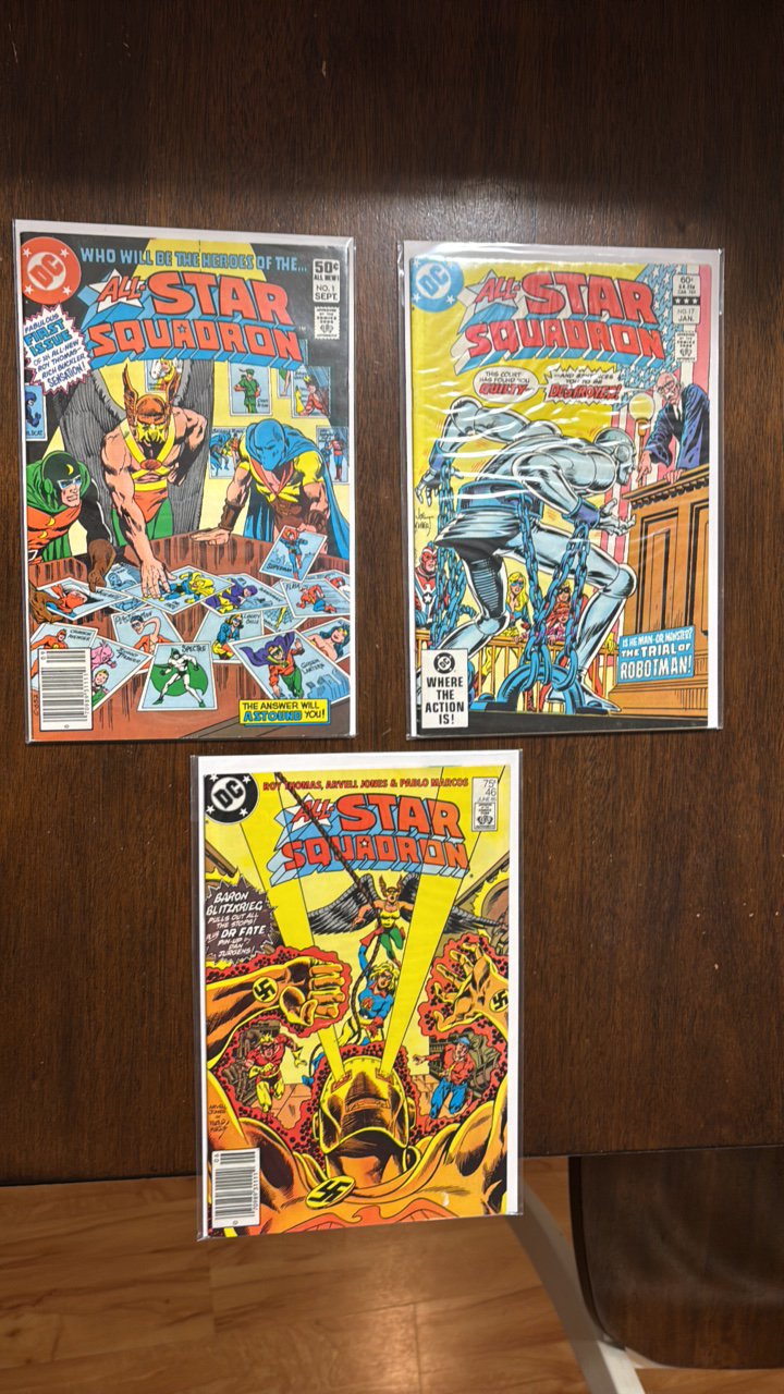 lot 262 image: All Star Squadron DC Comics Book Lot, 3 Comics Including First Issue #1