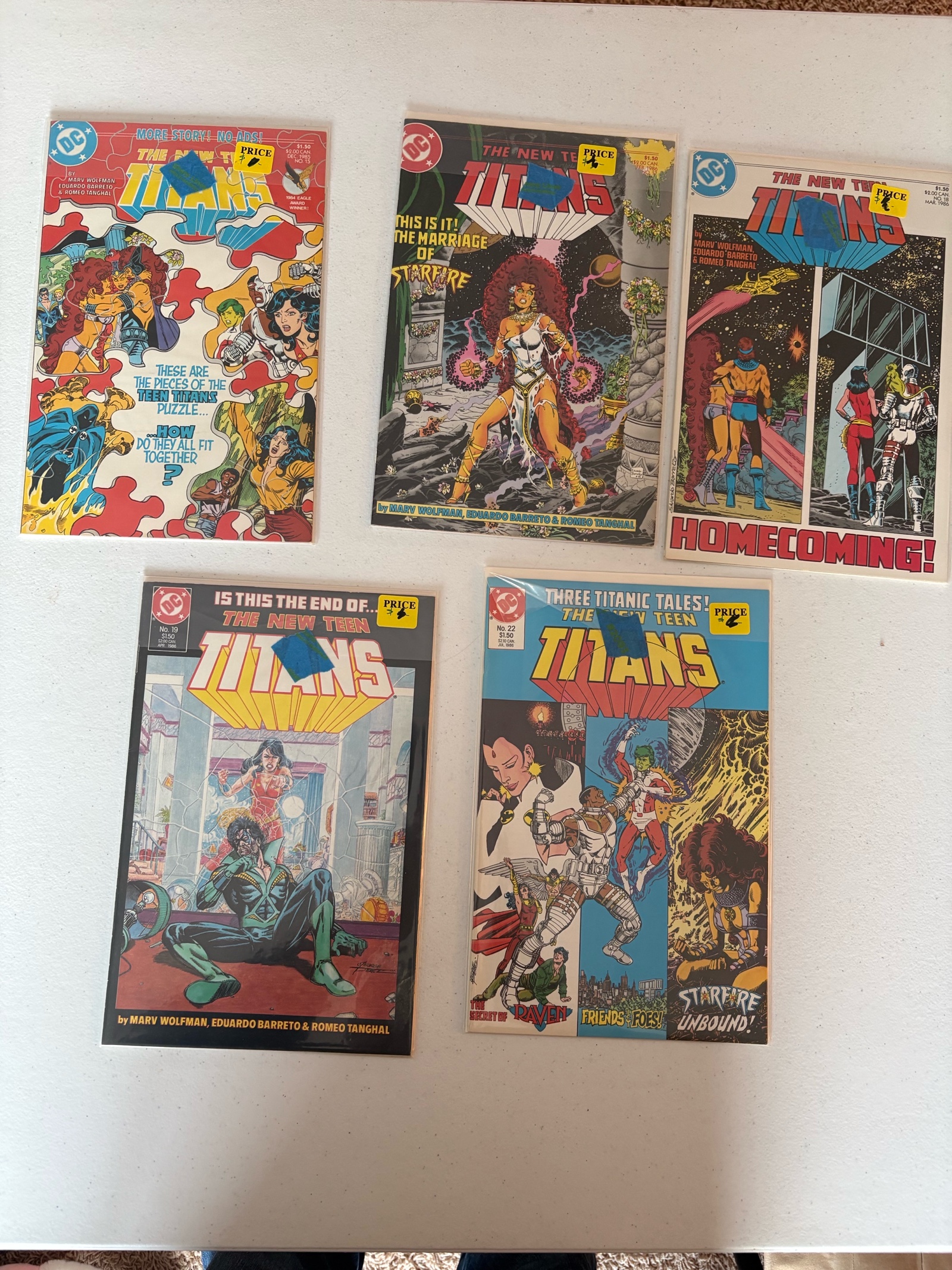 lot 270 image: The New Teen Titans Comic Book Lot, 5 Comics DC