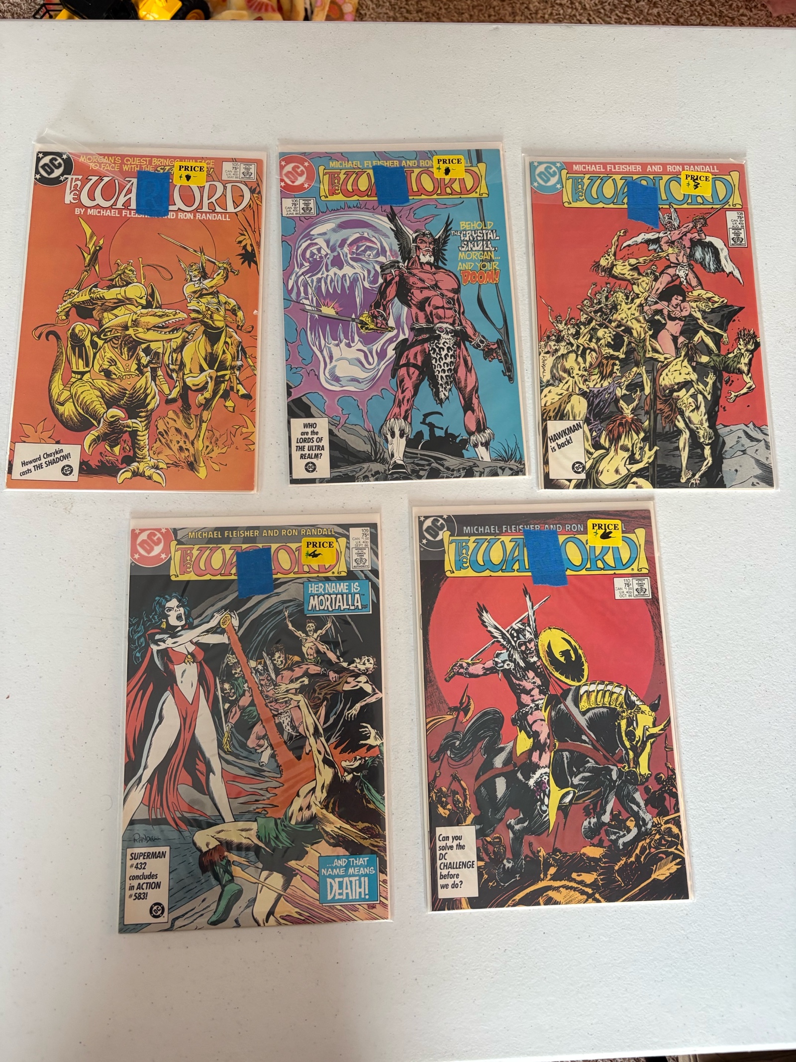 lot 279A image: Warlord Annuals Comic Book Lot, 5 Comics From DC Comics