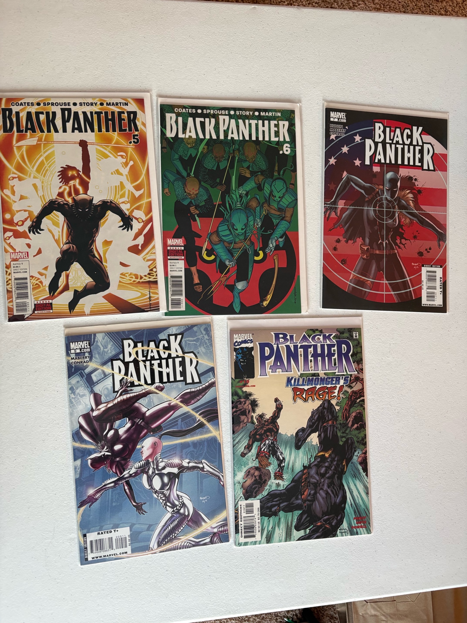 lot 297 image: Black Panther Comic Book Lot, 5 Comics Marvel