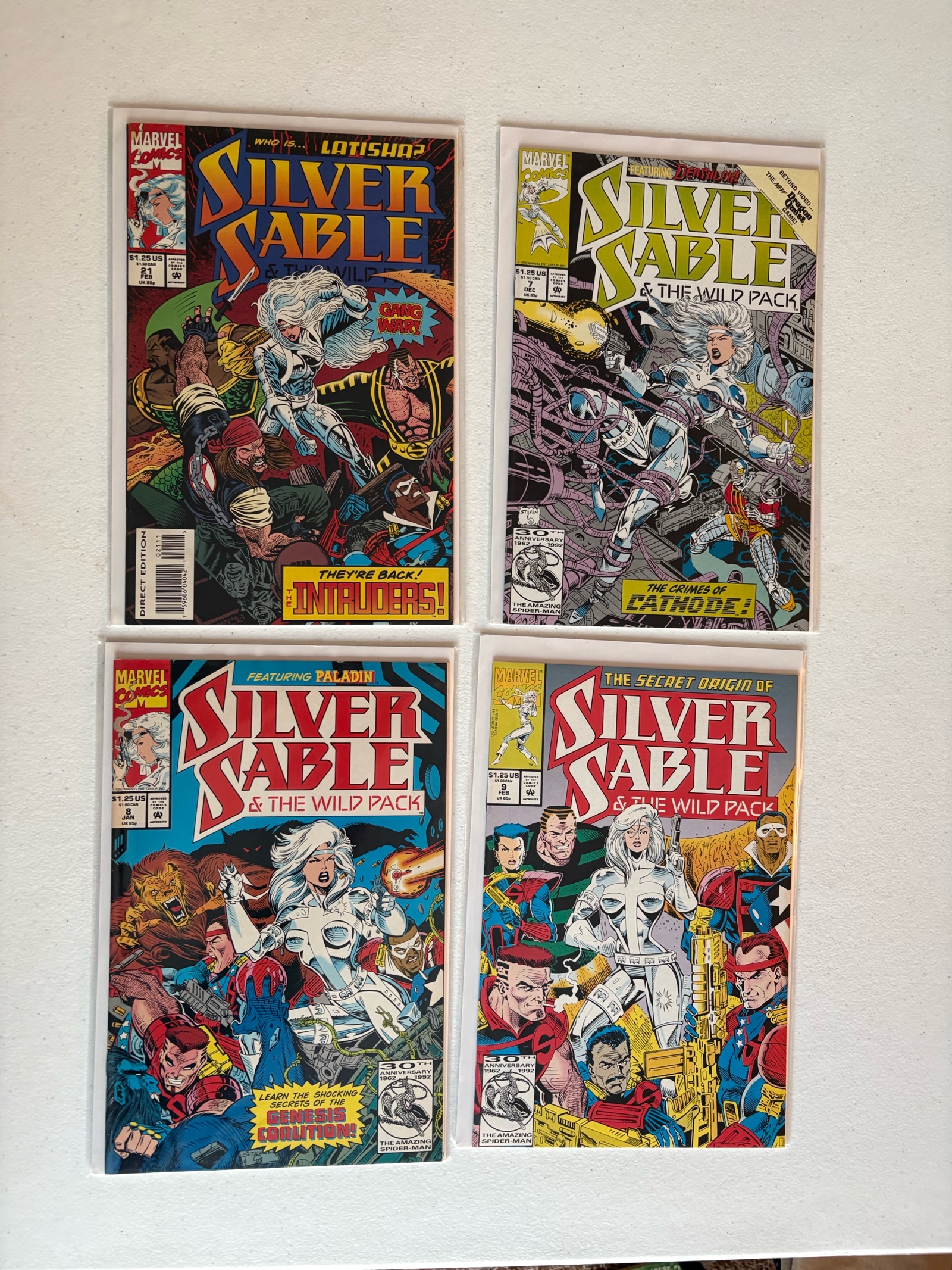 lot 303 image: Silver Sable Comic Book Lot, 4 Comics Marvel Publishing