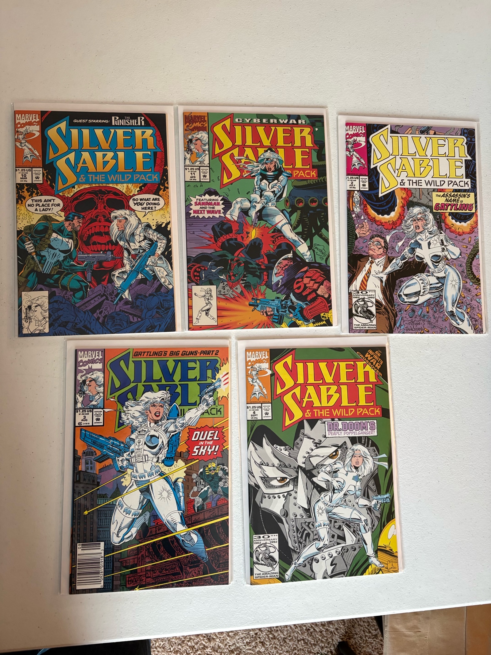 lot 304 image: Silver Sable Comic Book Lot, 5 Comics Marvel Publishing