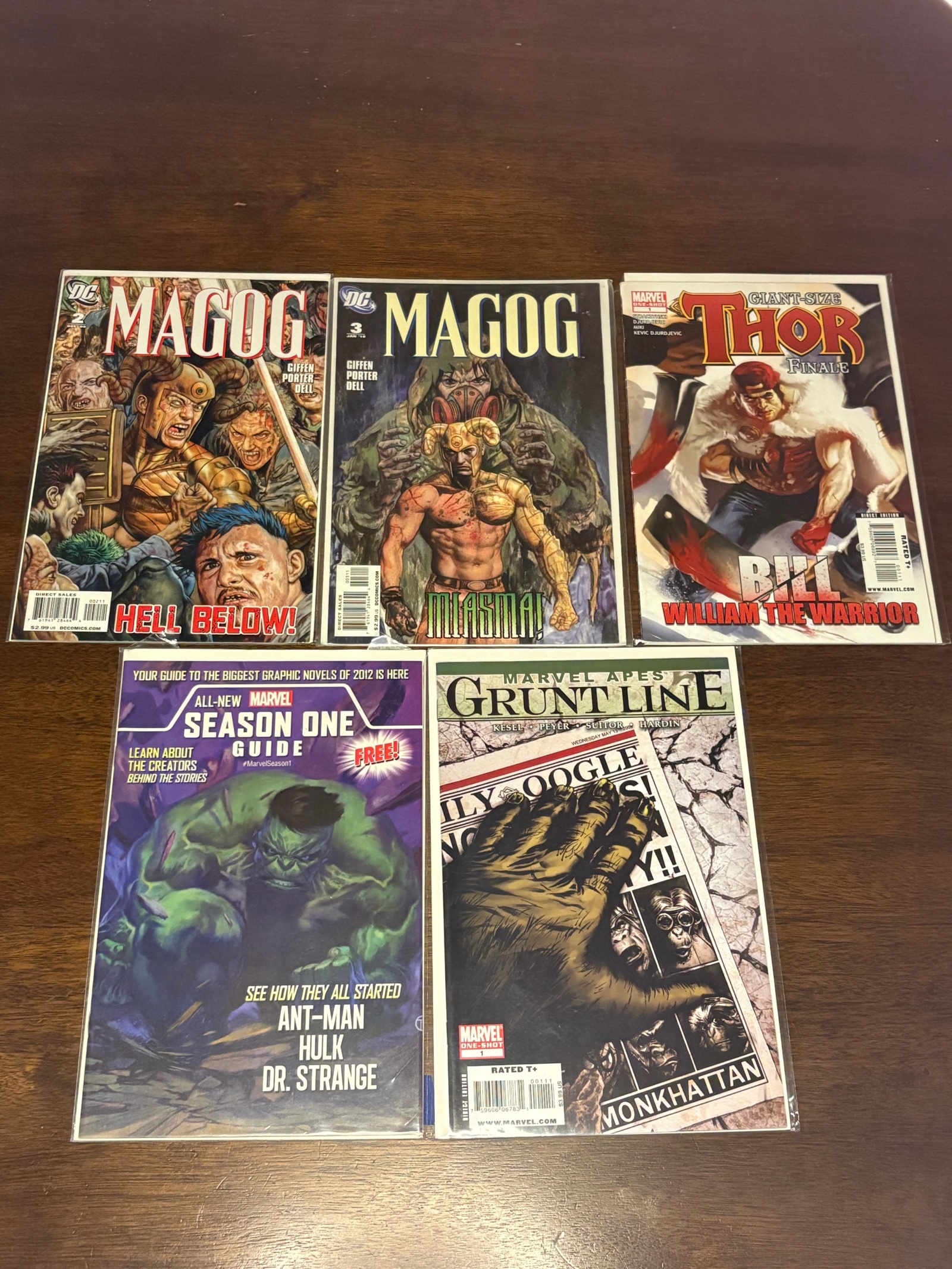 lot 331 image: Marvel Comic Book Lot, Mix of Heroes, 5 Comic Books