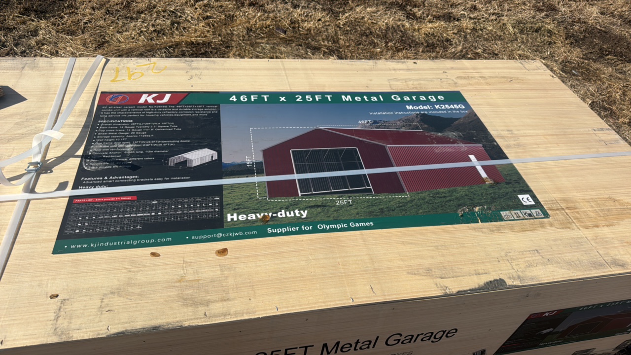 lot 297 image: 2025 K2545 Unused 46FTx 25FT Metal Garage