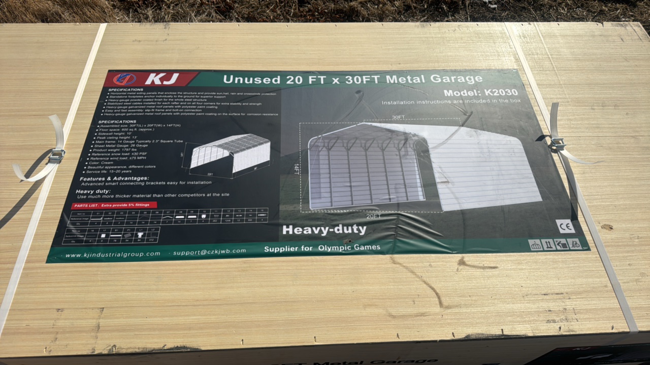 lot 300 image: 2025 K2030 Unused 20 FT x 30FT Metal Gara