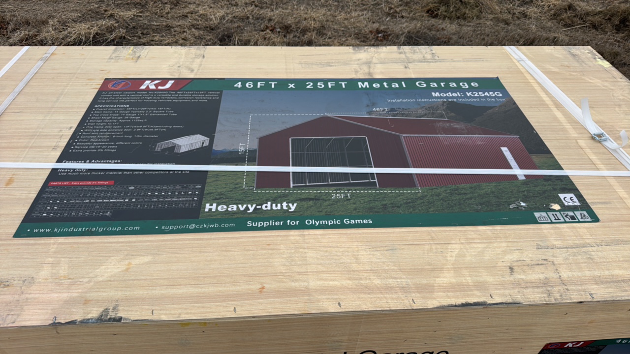 lot 330 image: 2025 K2545 Unused 46FTx 25FT Metal Garage