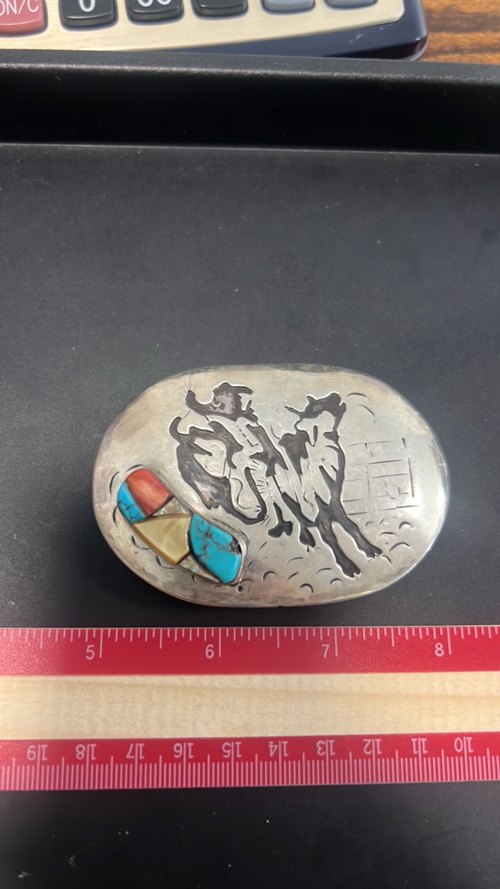 antique sterling silver belt buckle