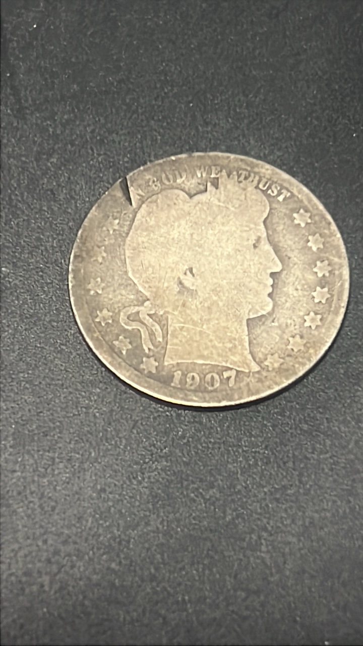 lot 10 image: 1907 s barber quarter