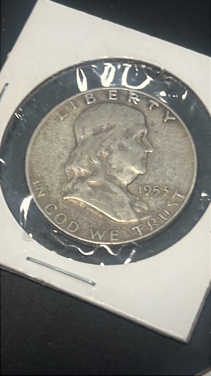 lot 19 image: 1953 d Benjamin Franklin half dollar