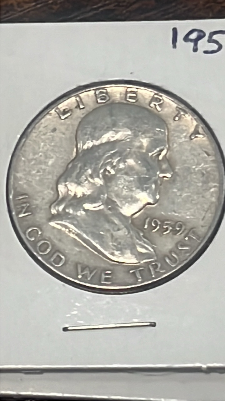 lot 25 image: 1959 d Benjamin Franklin half dollar