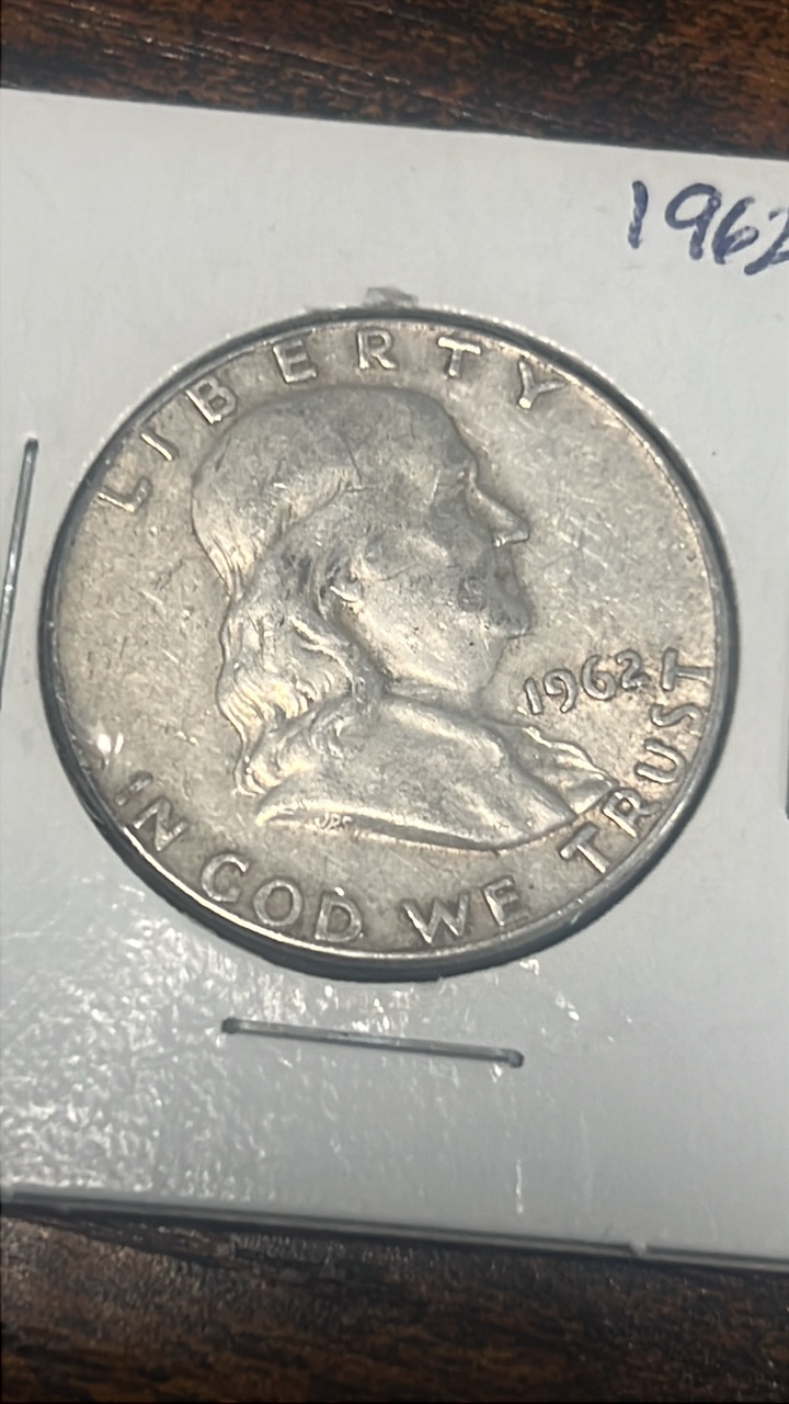 lot 36 image: 1962 d Benjamin Franklin half dollar