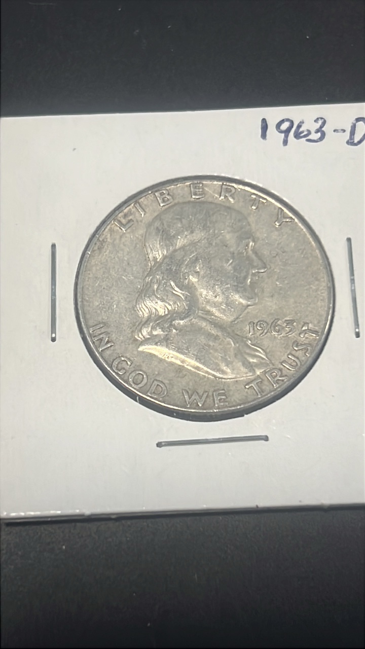 lot 43 image: 1963 d Benjamin Franklin half dollar