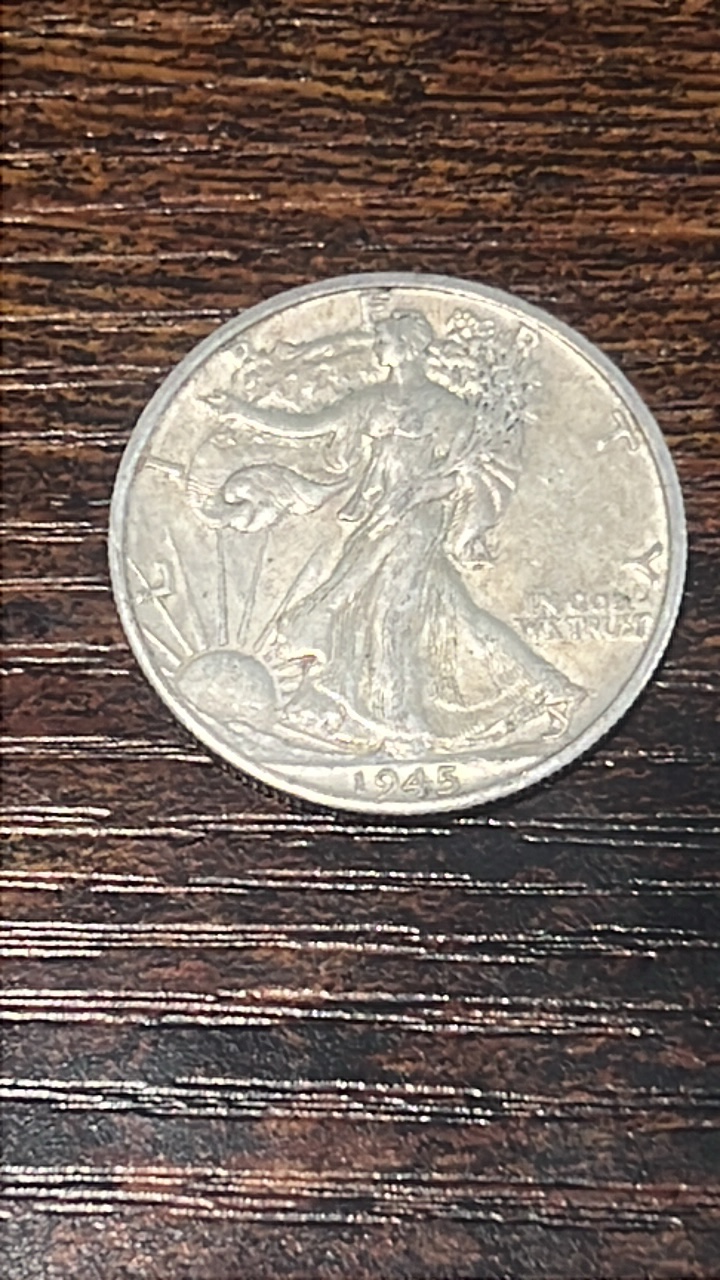 lot 5-1 image: 1945 d walking liberty half dollar