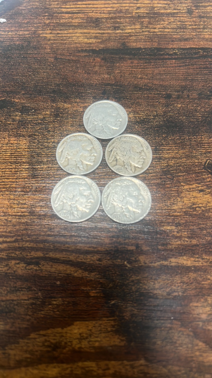 lot 72 image: buffalo nickels lot of 5 1926-1937
