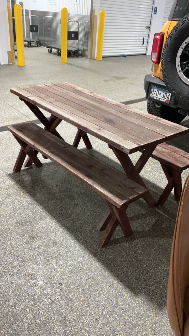Solid Wood 3-Piece Picnic Table Set - 58 x 24
