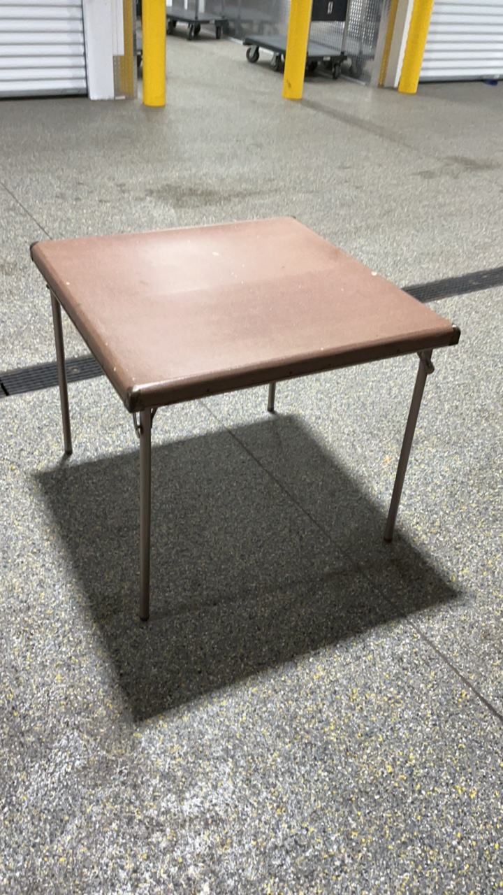 Vintage 30 Square Folding Card Table - Brown Vinyl Top