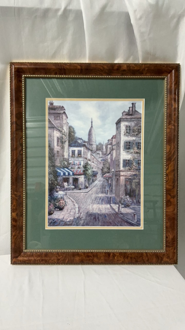 Vintage Mancini Parisian Street Scene Framed Print - Montmartre