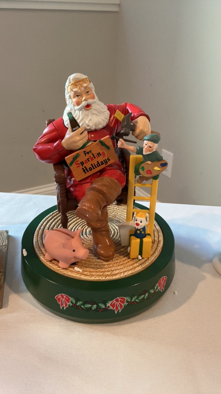Mixed Collectors Holiday Lot Coca-Cola, Animated & Fine Porcelain Santas - 5 Pieces