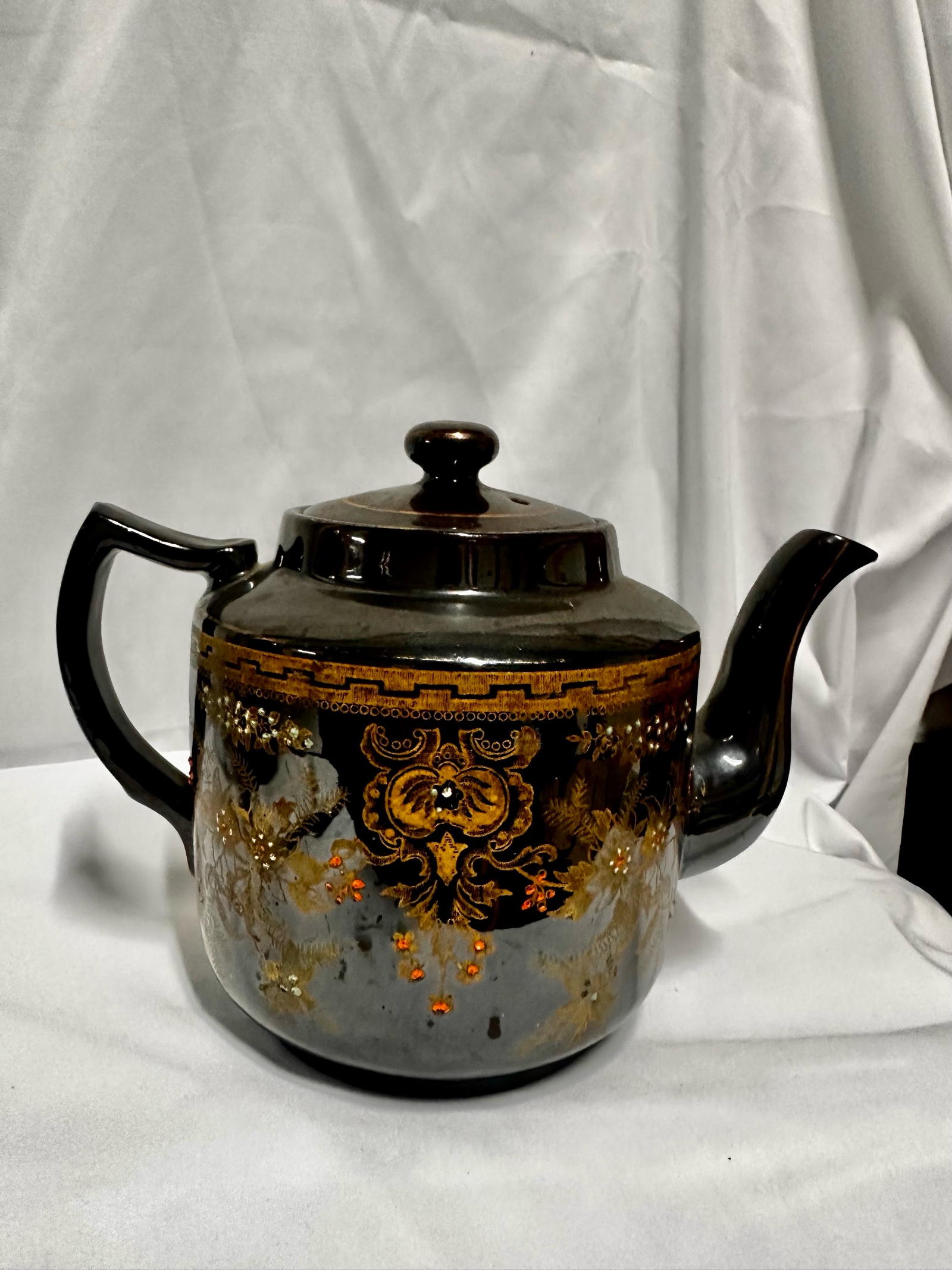 Collectible Jackfield-style teapot