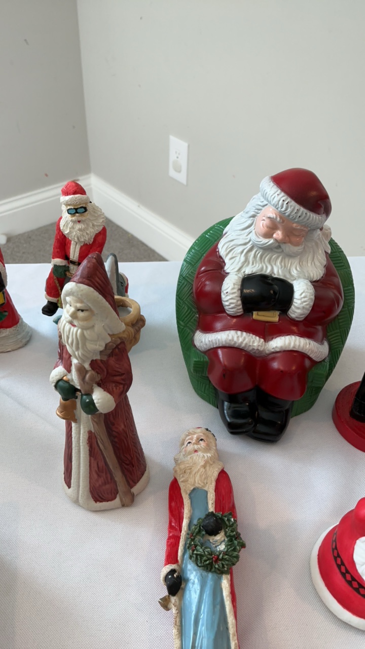 Collectors Santa Figurine & Ornament Lot - Hallmark, Fine Porcelain & Hand-Painted Resin