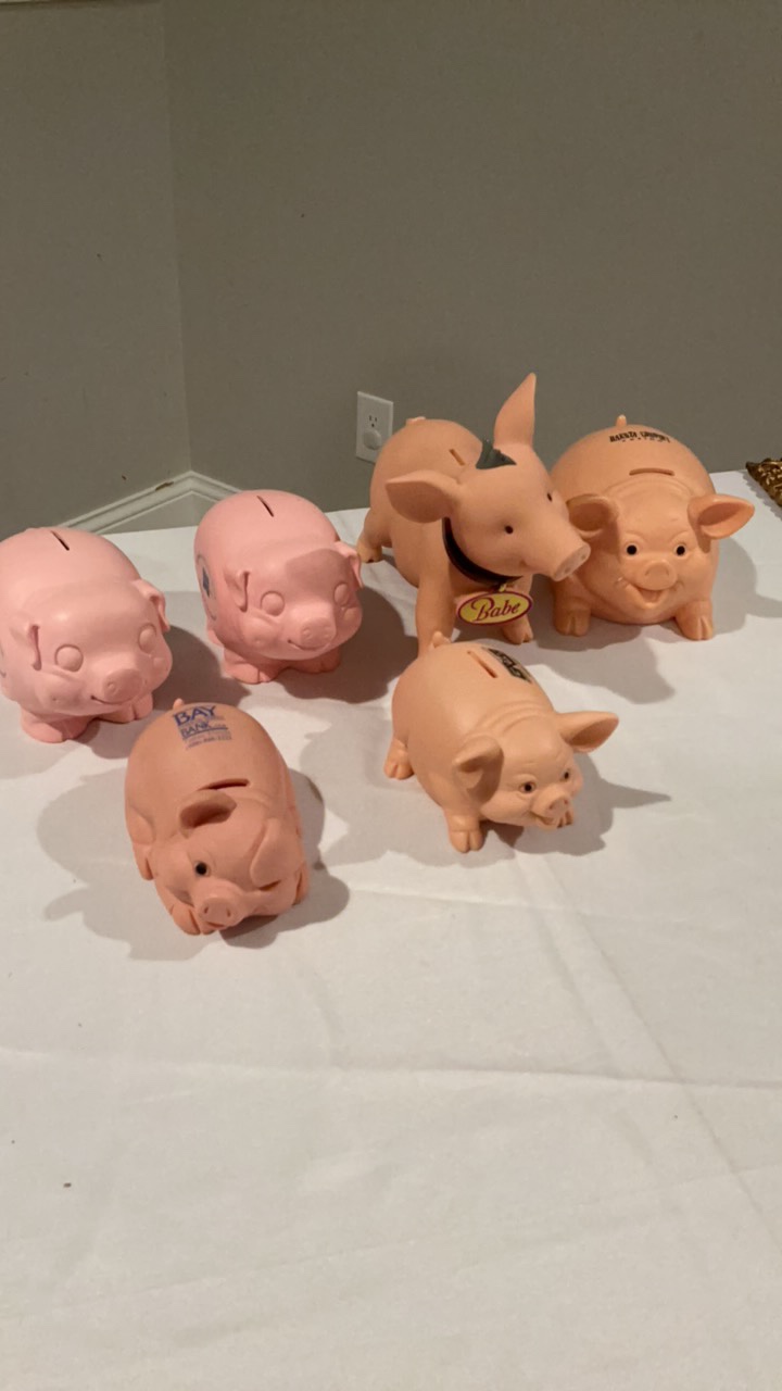 Vintage Vinyl Soft Touch Promotional Piggy Bank Collection - Babe & Banks