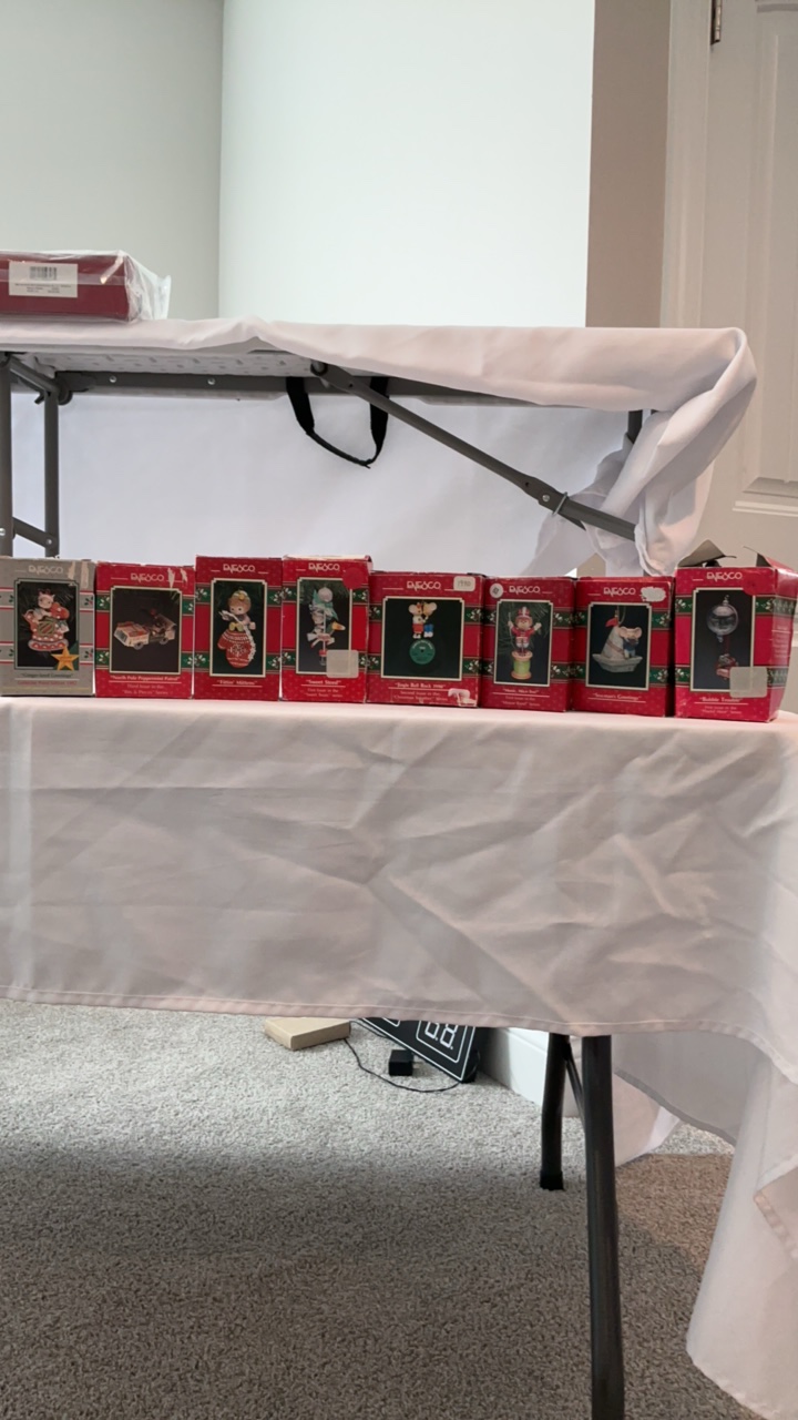 Vintage Enesco Treasury of Christmas Ornament Lot - 8-Piece Series Collection - Boxed