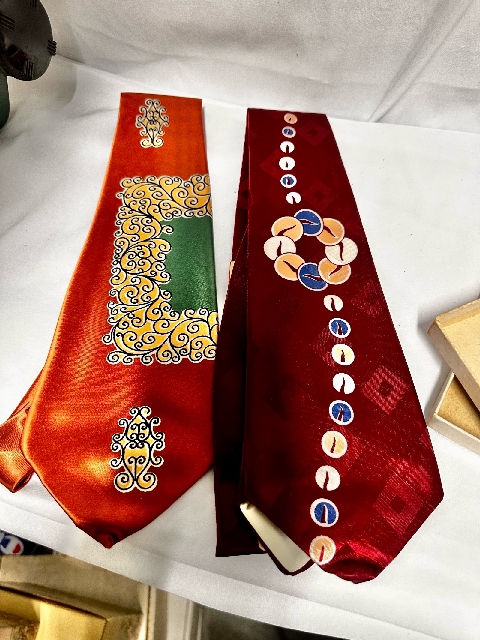 Two Art Deco 1940s Bold Look neckties