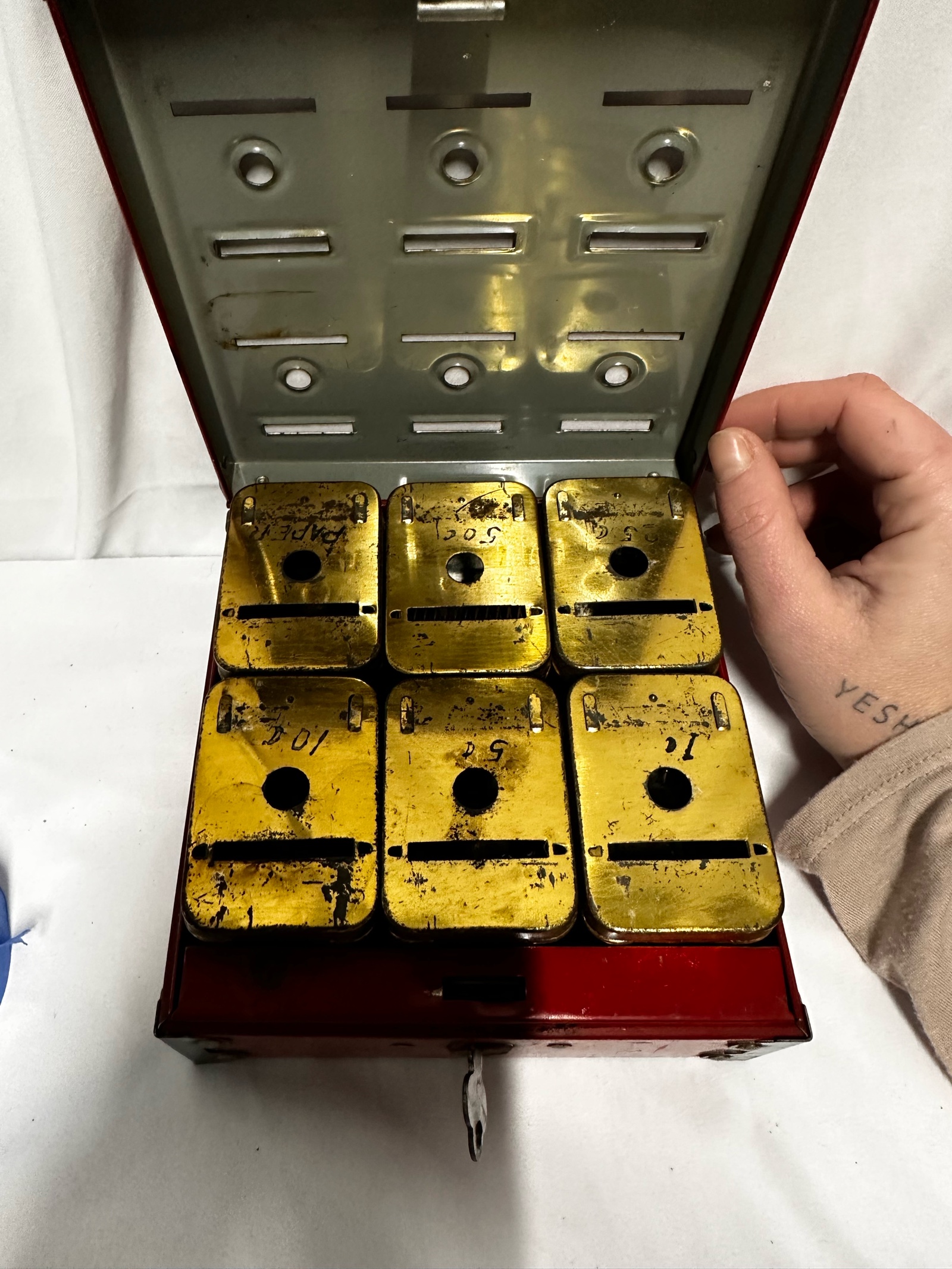 Great Depression 1929 Collectible red metal Home Bank