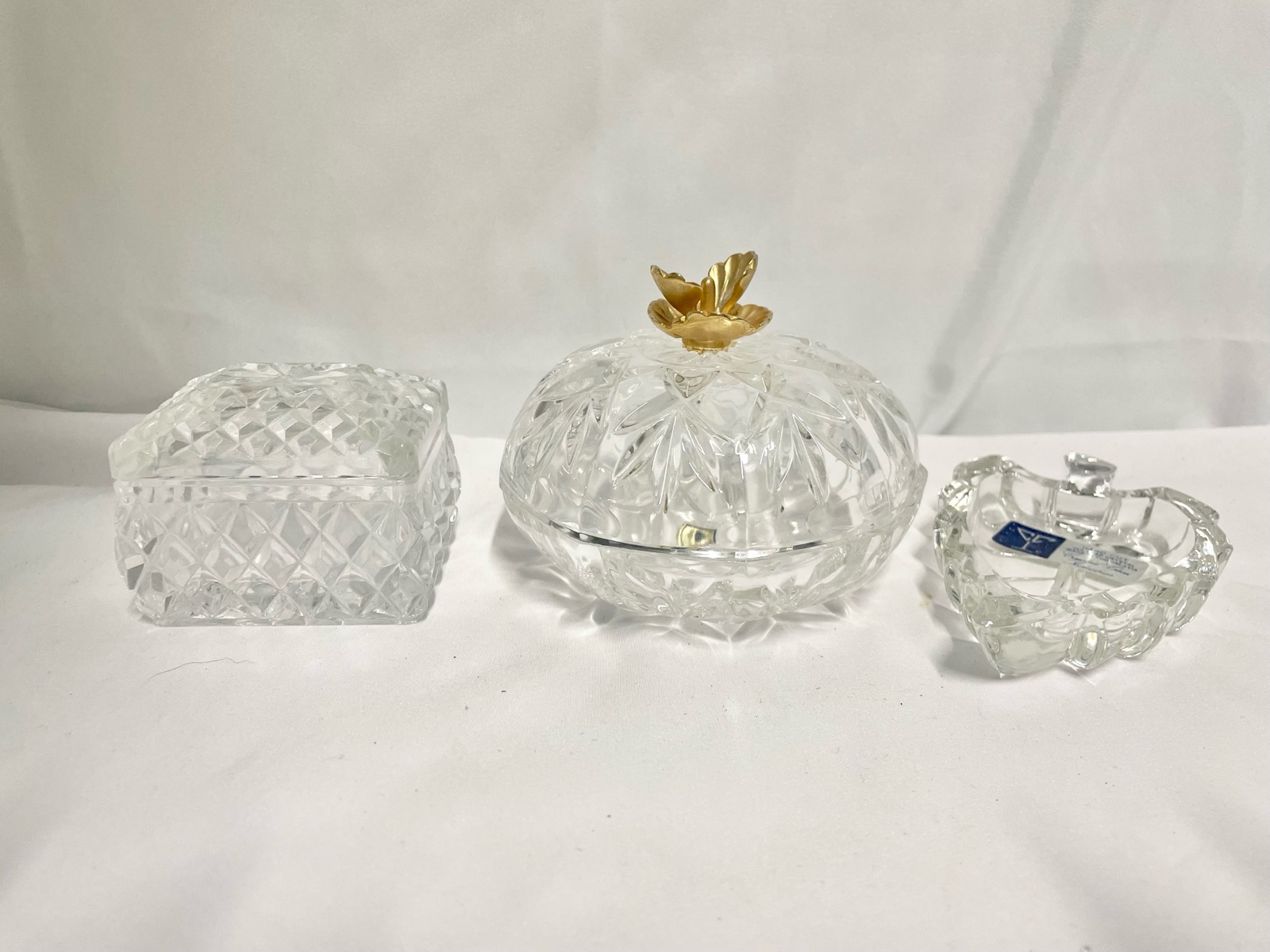 Set of 3 Lead crystal candy dishes
