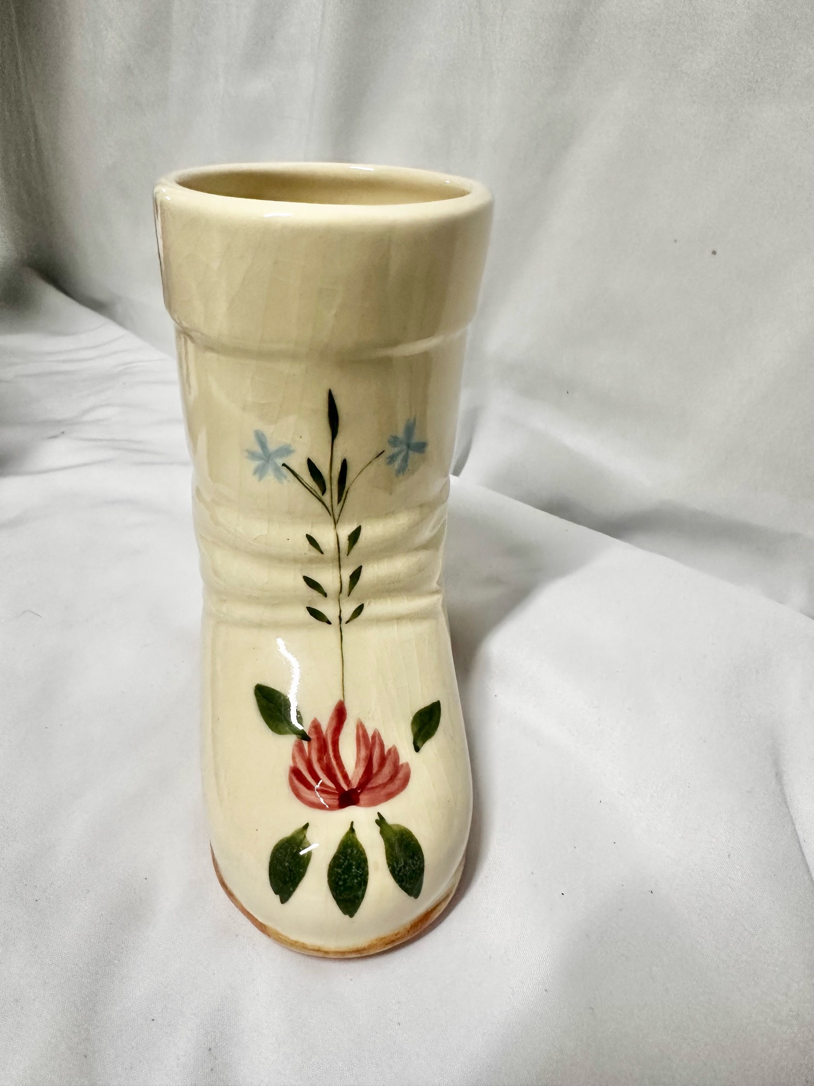 Vintage hand painted Ceramic Boot planter  vase