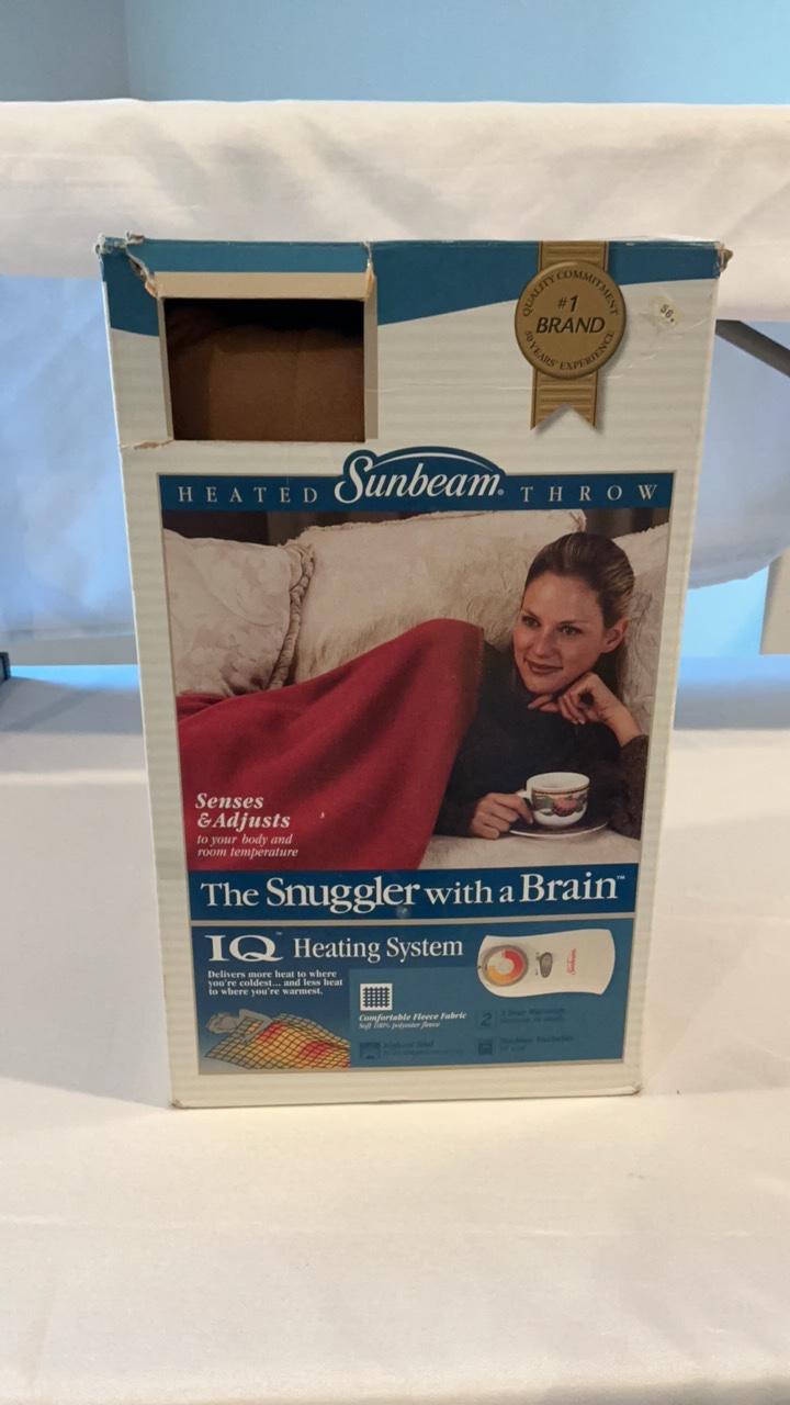 Sunbeam Heated Throw The Snuggler with a Brain - Vintage New In Box