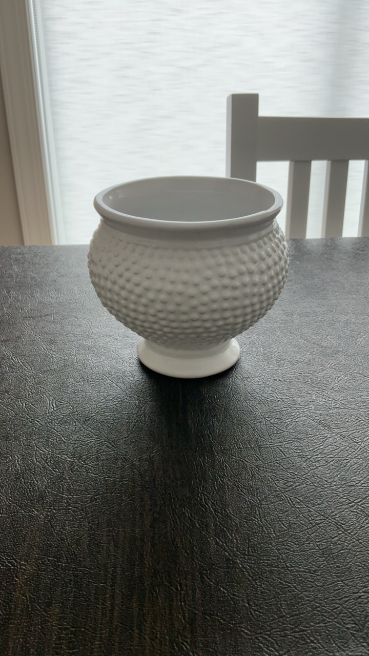 Fenton White Hobnail Milk Glass Pedestal Bowl - Vintage Mid-Century