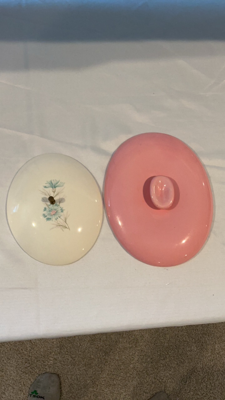 Vintage Corning Ware Replacement Lids - Floral Bouquet & Pink Buffet Server