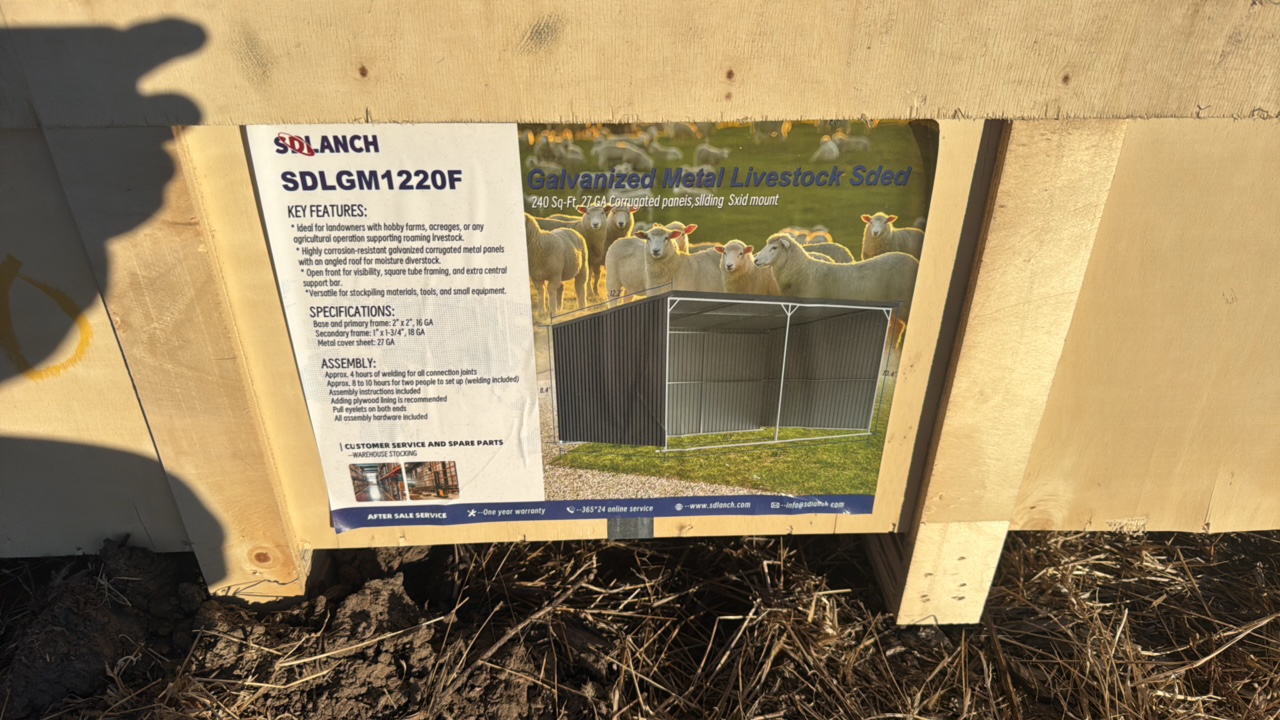 lot 740 image: Galvanized Metal Livestock ShedSDLANCH2025UnusedSDLGM1220F