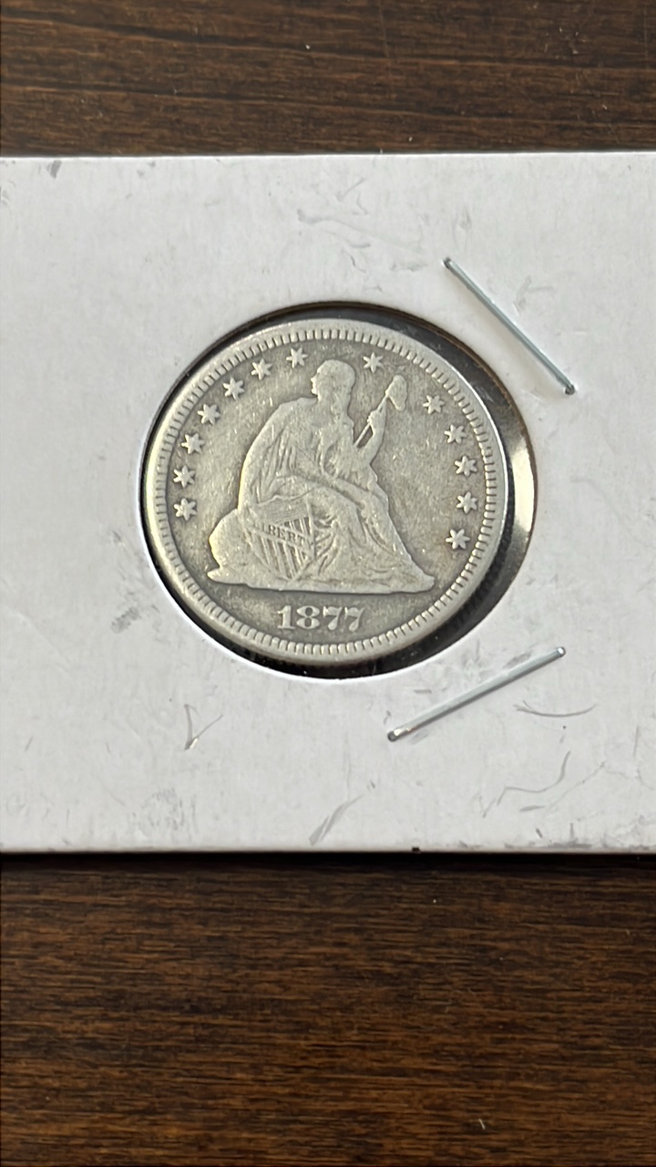 lot 10 image: 1877 Quarter Dollar Seated Liberty