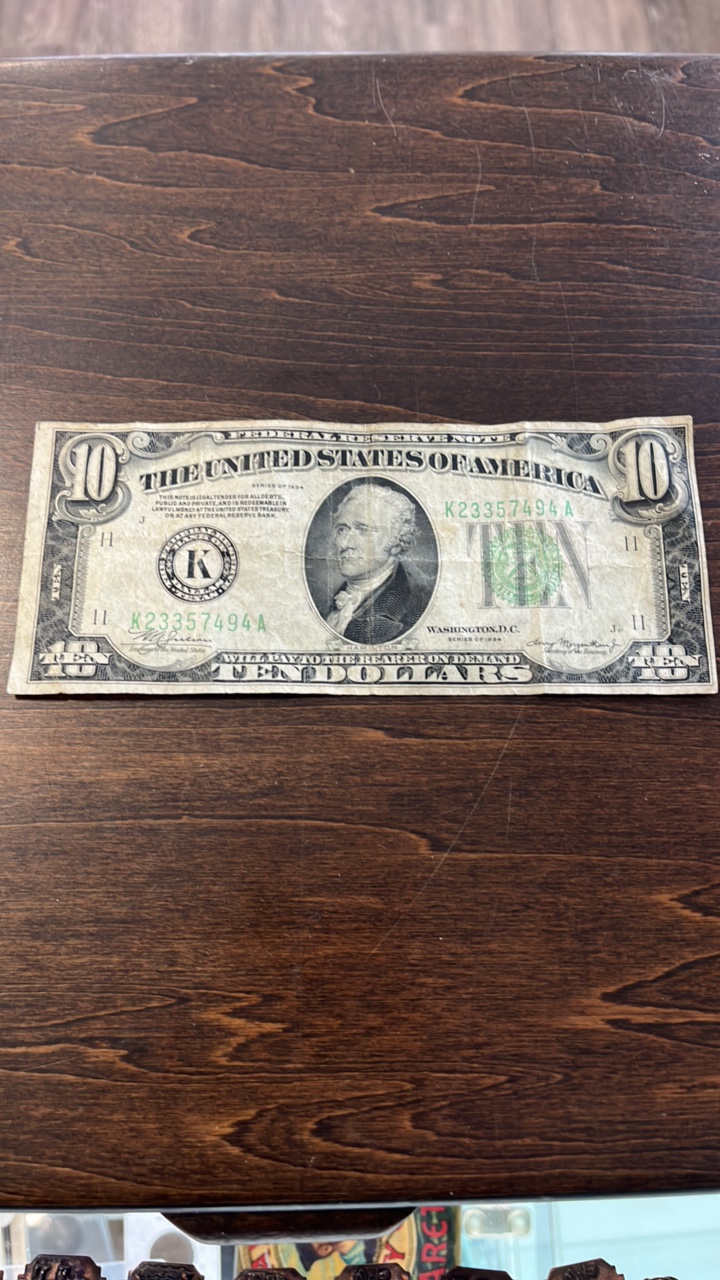 lot 50 image: 1934 10$ Note