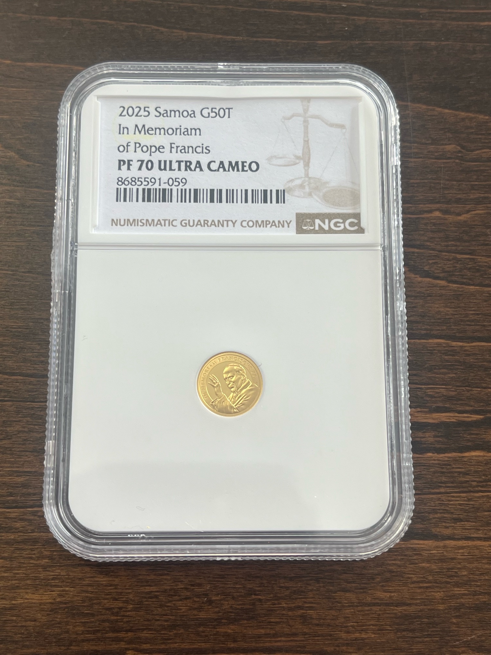 2025 Samoa G50T In Memoriam of Pope Francis PF 70 ULTRA CAMEO 8685591-059