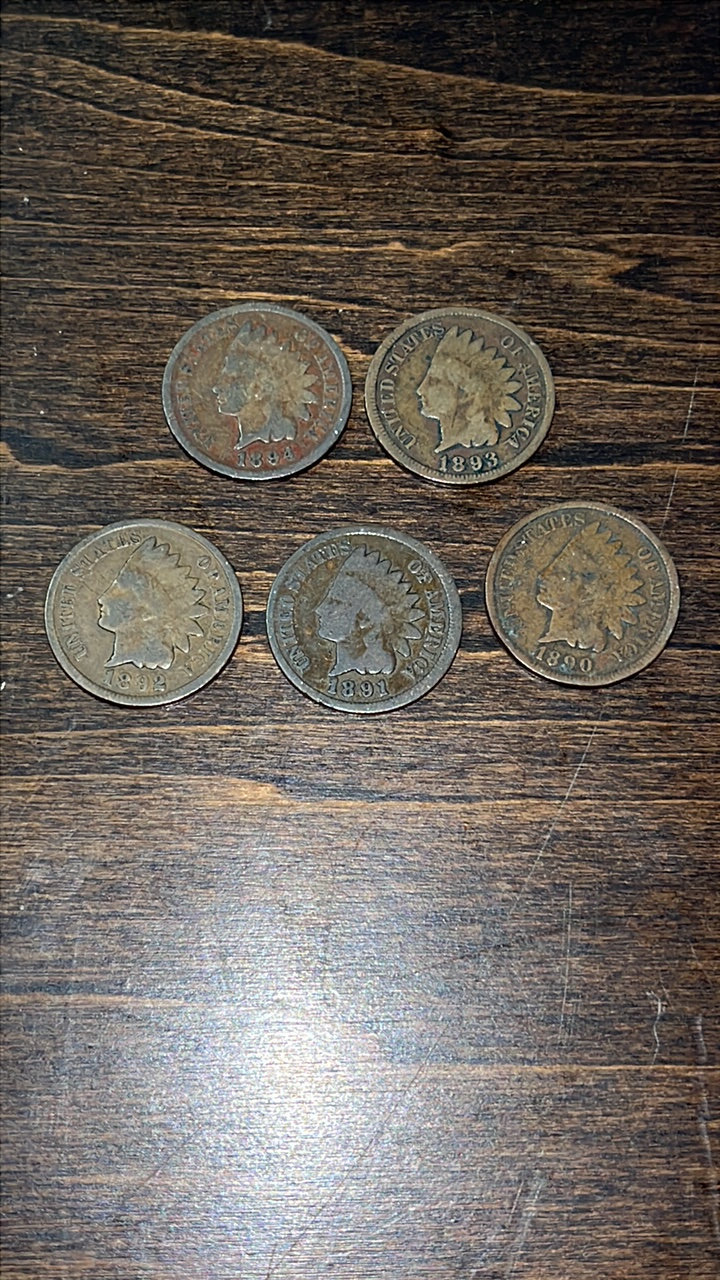 lot 24 image: 1894-1890 Indian Head Cents