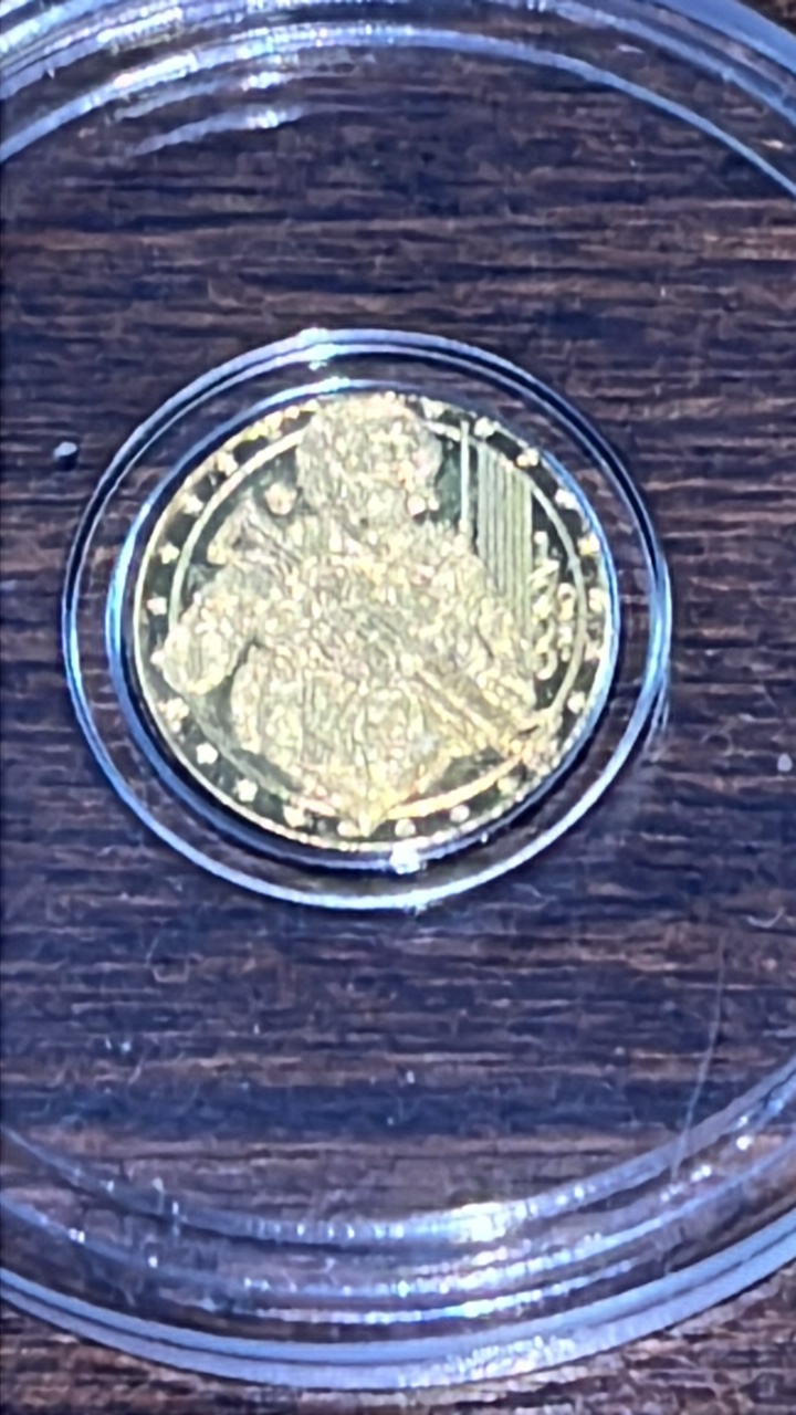 lot 25 image: 999 Fine gold 1200th Military US commemorative coin