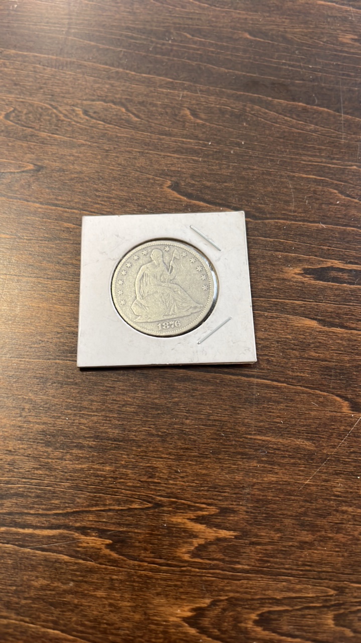 lot 8 image: 1876 Seated Liberty Half Dollar-Americas 100th birthday