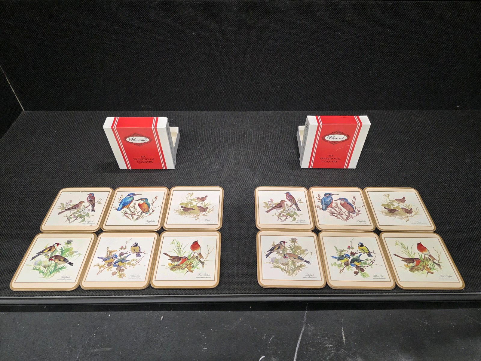 lot 145 image: Vintage Cork Coasters with Birds on them
